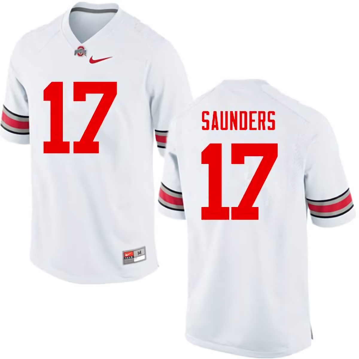 C.J. Saunders Ohio State Buckeyes Men's NCAA #17 Nike White College Stitched Football Jersey OKJ6756CK